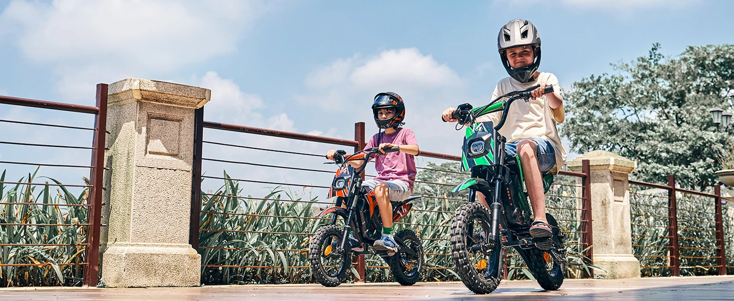 Kids E-bike A14, Bluetooth Music, 3 Speed Modes 27km/h - Cilla Scooters