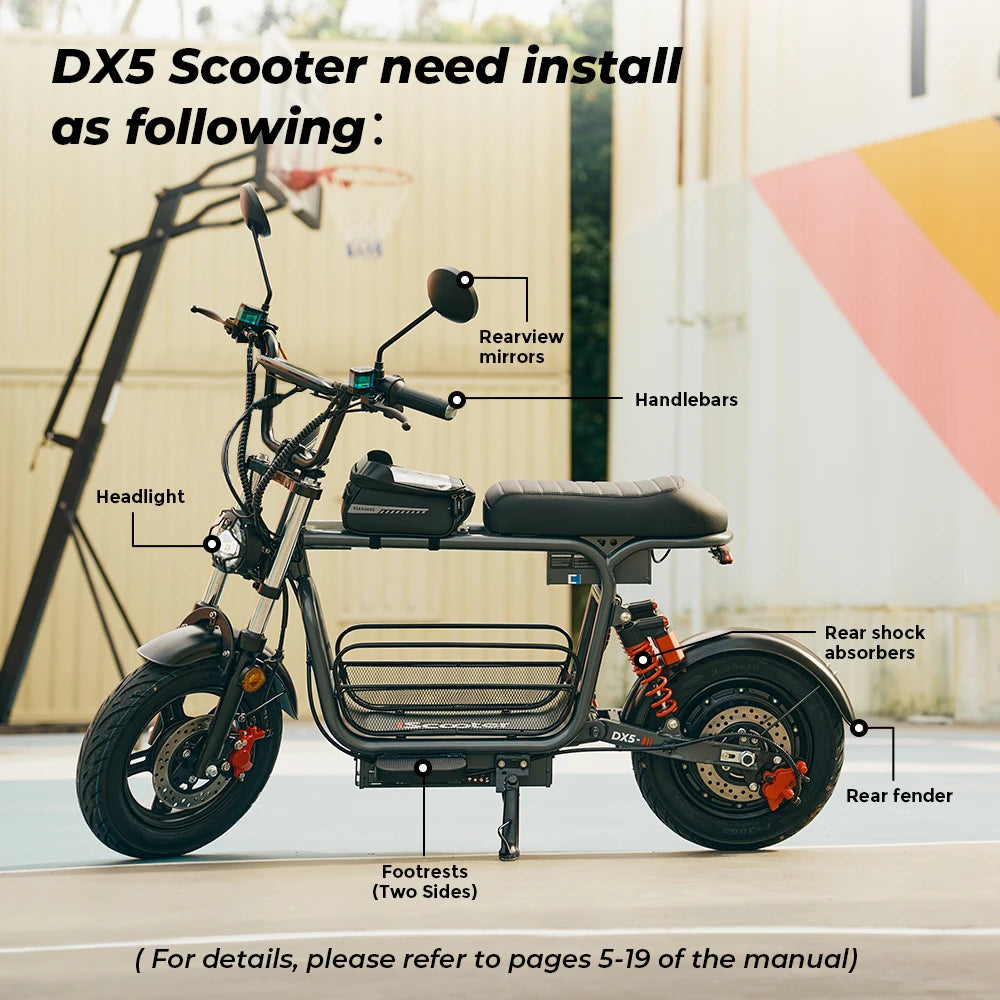 iScooter DX5 E-scooter With Seat and Basket 55KM/h - Cilla Scooters