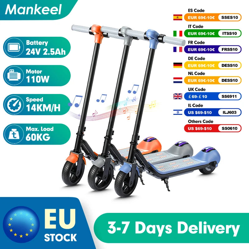 Mankeel MK029 E-scooter for Kids Ages 6-12