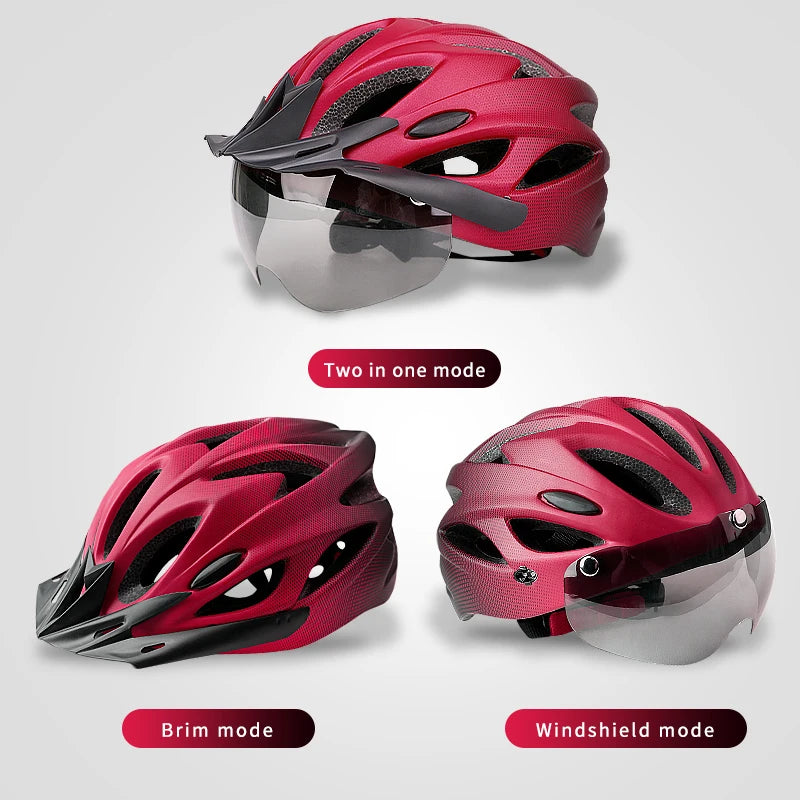 X-TIGER Bike Helmet with LED Rear Light Dual Mode Goggle Cycling - Cilla Scooters