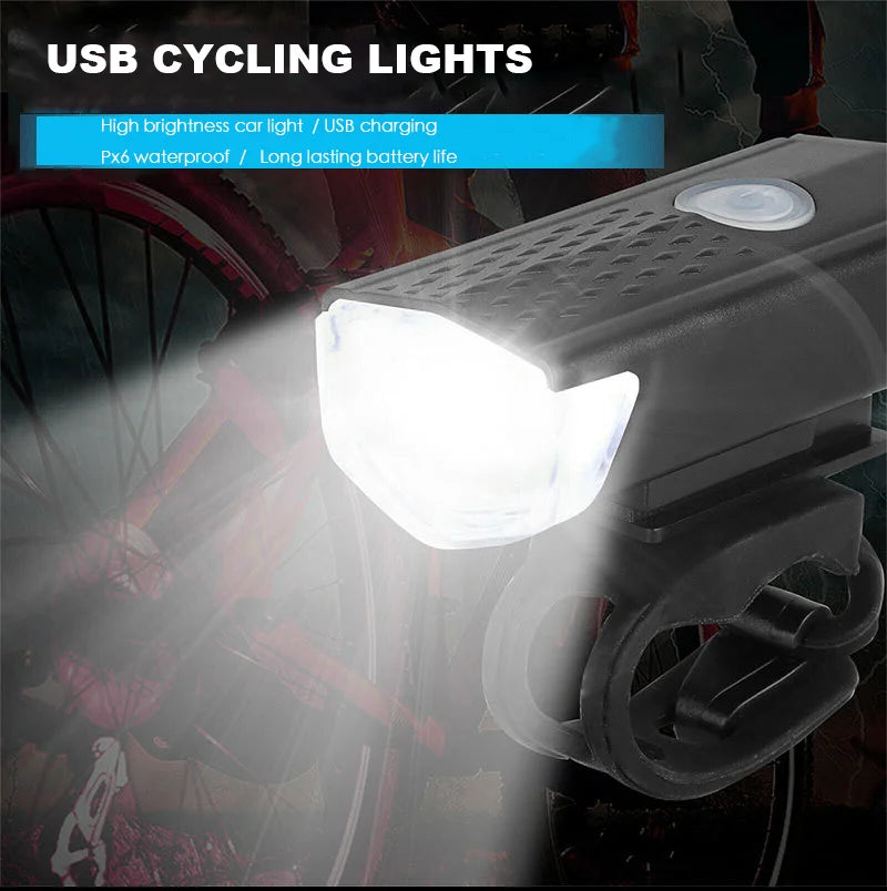 USB Rechargeable Bike Light Set Front Light with Taillight Easy to Install 3 Modes Bicycle Accessories for the Bicycle - Cilla Scooters