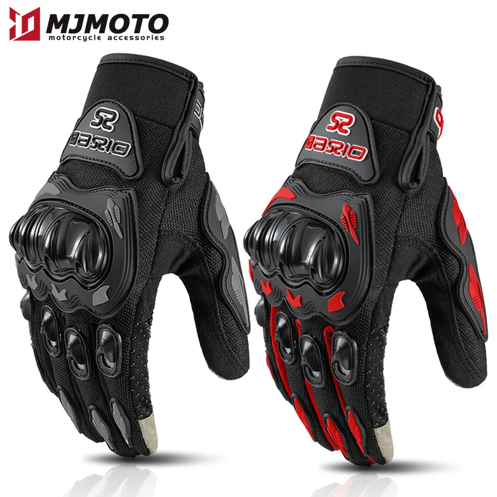 Summer Breathable Full Finger Motorcycle Gloves Touch Screen non slip - Cilla Scooters