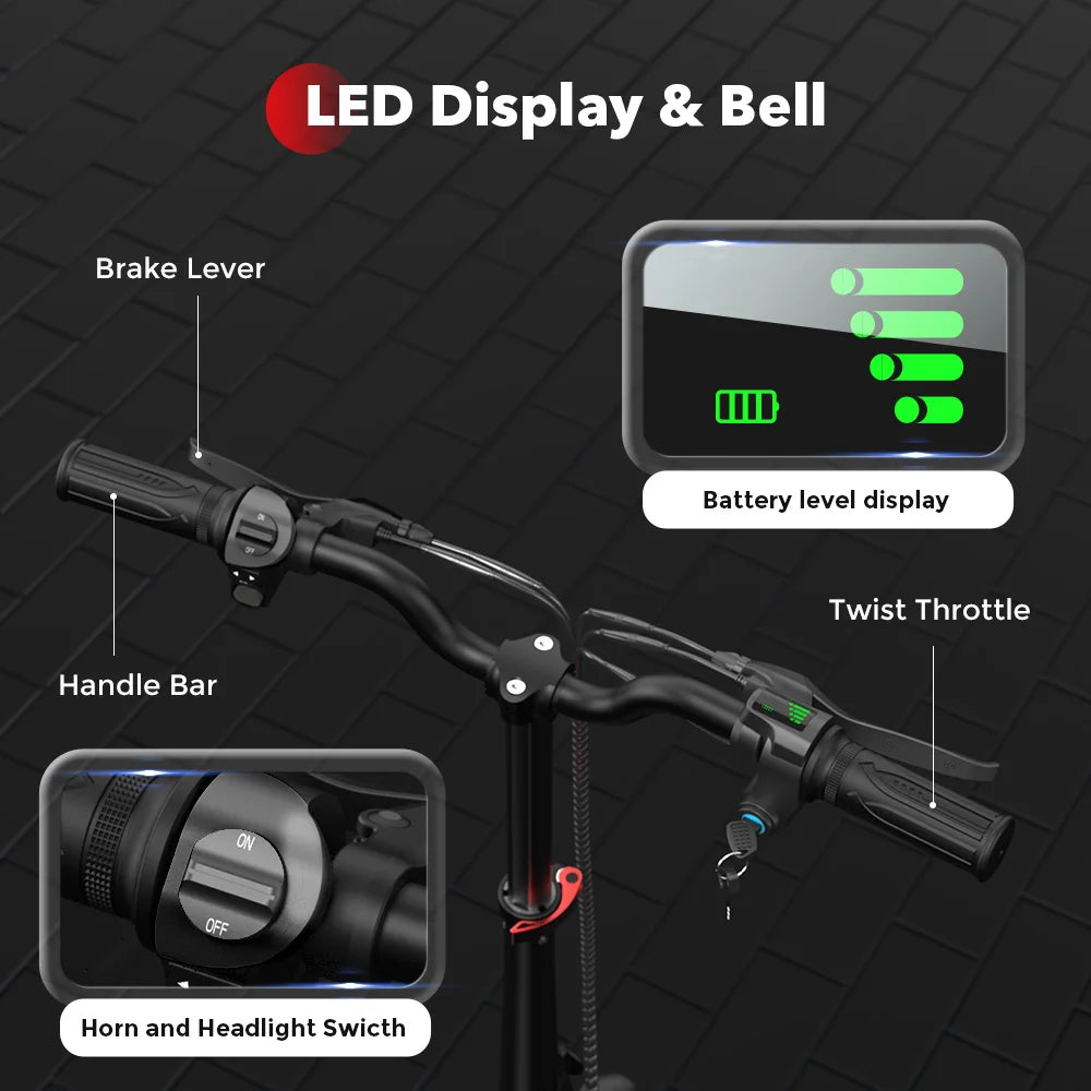 iScooter i12 Electric Scooter With seat And basket 12 Inch 500W Foldable Kick eScooter 36V 7.5Ah Max Range 35km Mobility Scooter - Cilla Scooters