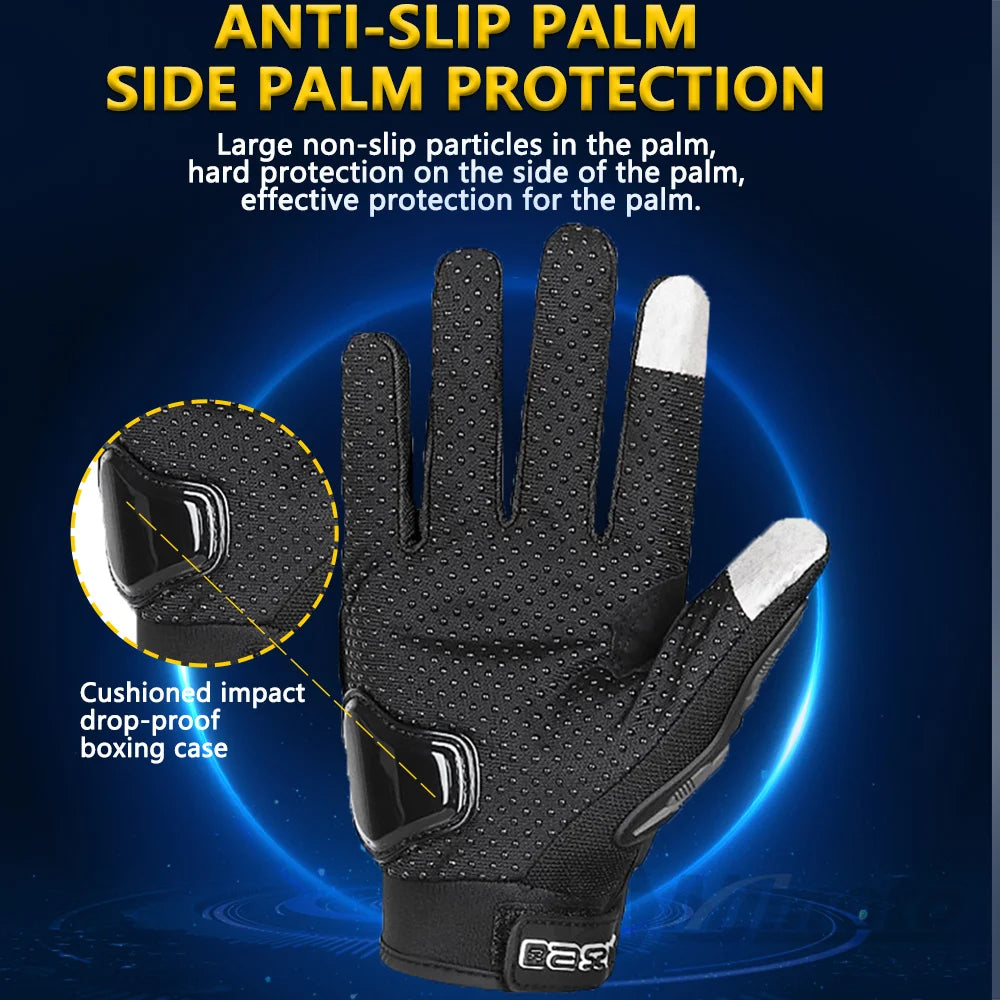 Summer Breathable Full Finger Motorcycle Gloves Touch Screen non slip - Cilla Scooters