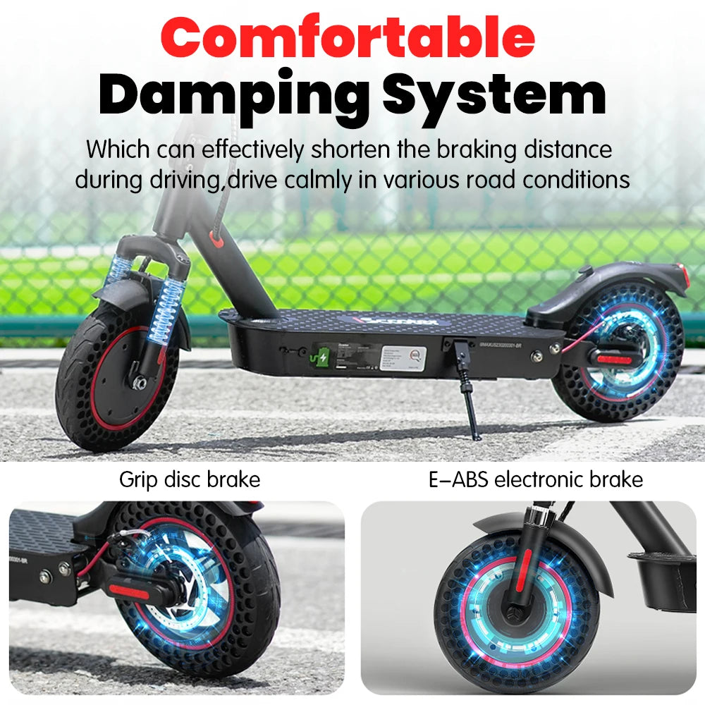 iScooter i9max Electric Scooter 36V 10Ah 500W Motor 40km Max Range 35km/h Speed 10inch Foldable Electric Kick eScooter with App - Cilla Scooters