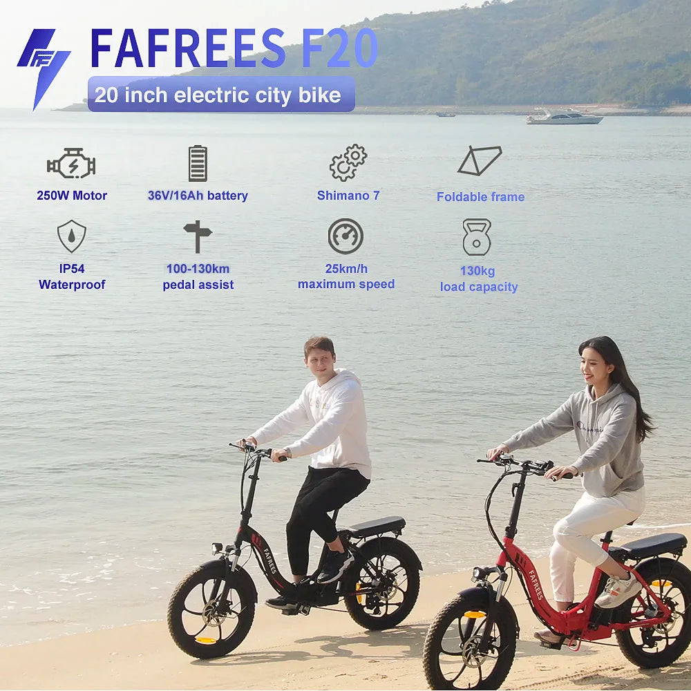 Fafrees F20 250W 20" Folding Electric Bike 576Wh City E-Bike 36V 16Ah Battery