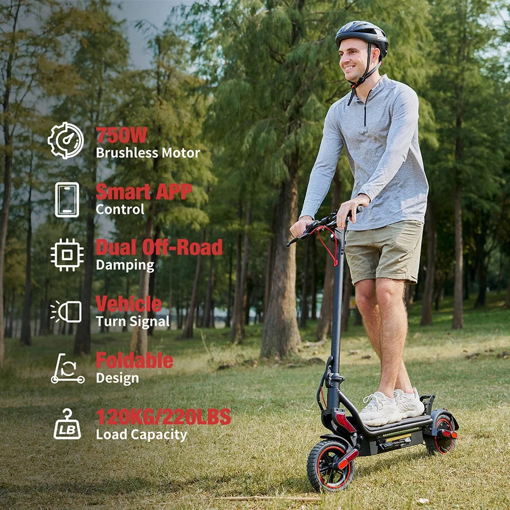9.3 Inch W8 Electric Scooter 48V 14Ah Battery 750W Motor 30-40km Max Range 40km/h Max speed Dual Suspension E Scooters With App - Cilla Scooters