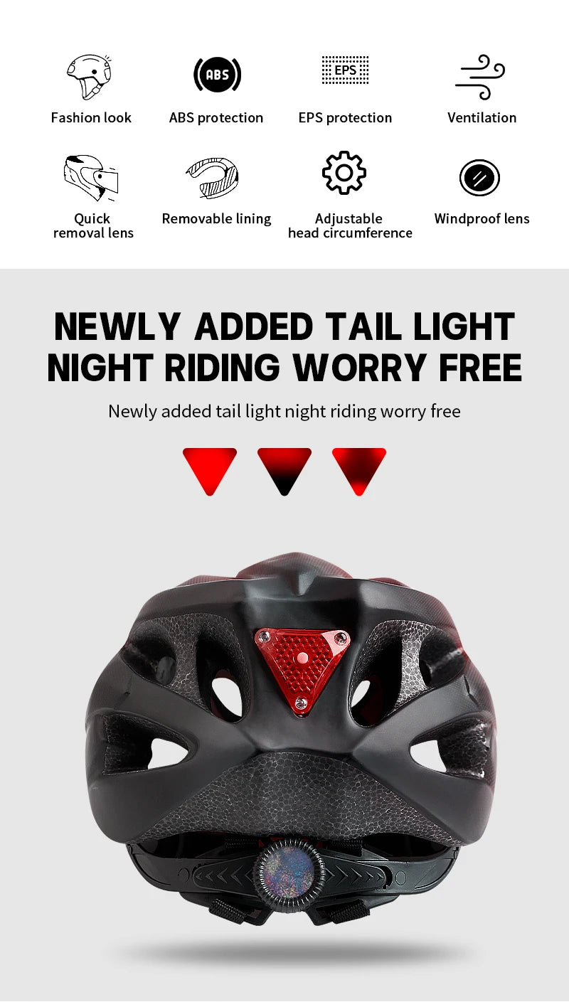 X-TIGER Bike Helmet with LED Rear Light Dual Mode Goggle Cycling - Cilla Scooters