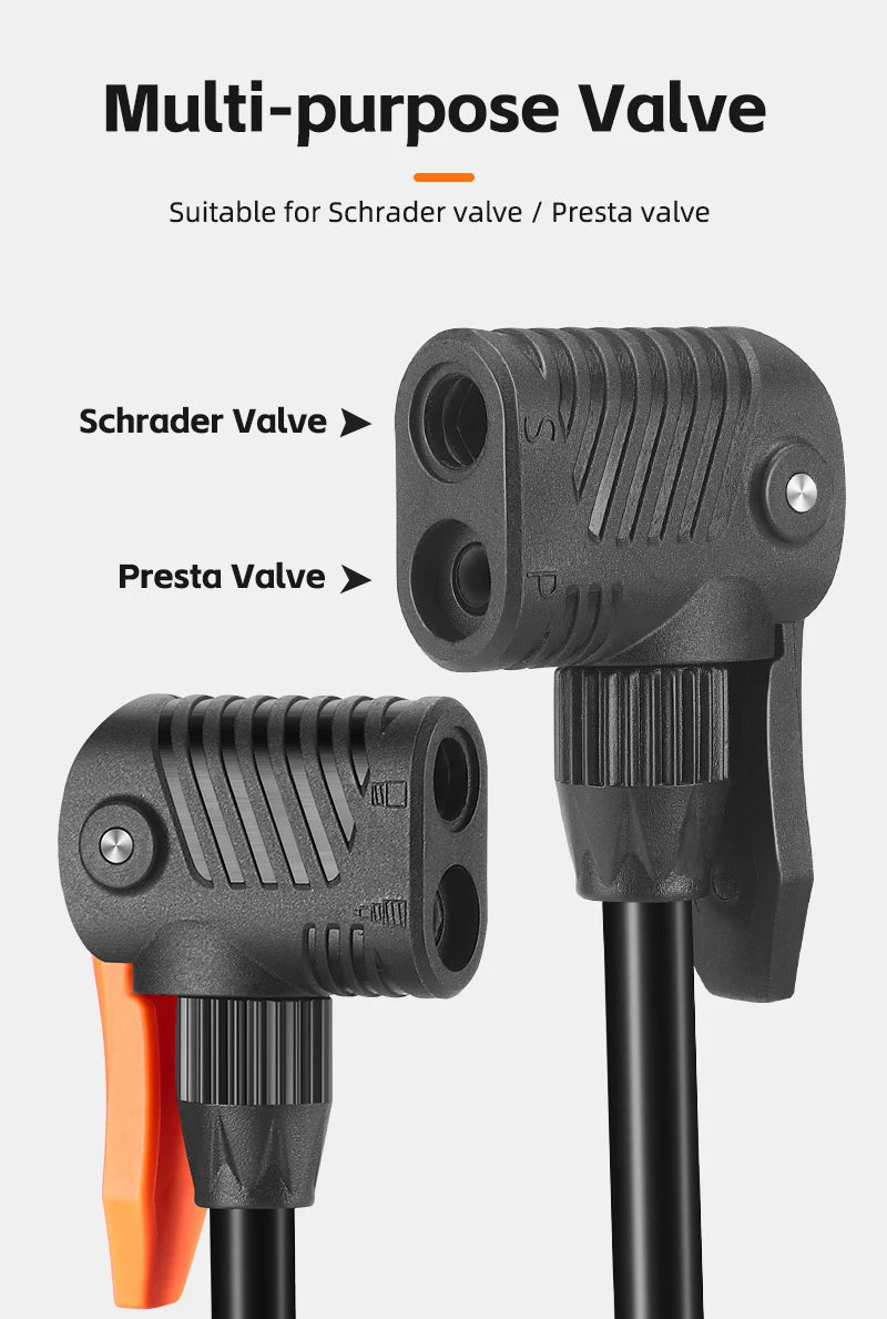 WEST BIKING Bicycle Pump 160PSI Portable Steel Vertical Pump Schrader Presta Valve Inflator MTB Road Bike Pump Bike Accessories