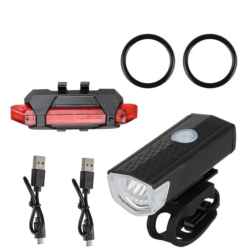 USB Rechargeable Bike Light Set Front Light with Taillight Easy to Install 3 Modes Bicycle Accessories for the Bicycle - Cilla Scooters