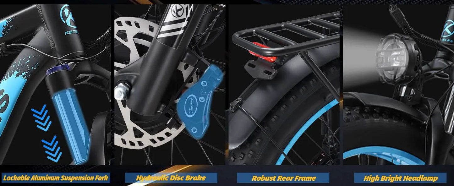 KETELES K800 2000W Mountain Electric Bike 70-80 km 55km/h 26 in Tire Hydraulic brake Aluminum alloy front fork shock absorber