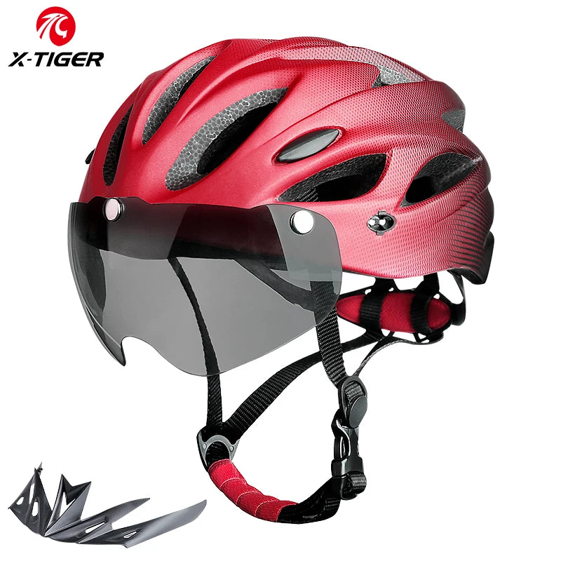 X-TIGER Bike Helmet with LED Rear Light Dual Mode Goggle Cycling - Cilla Scooters