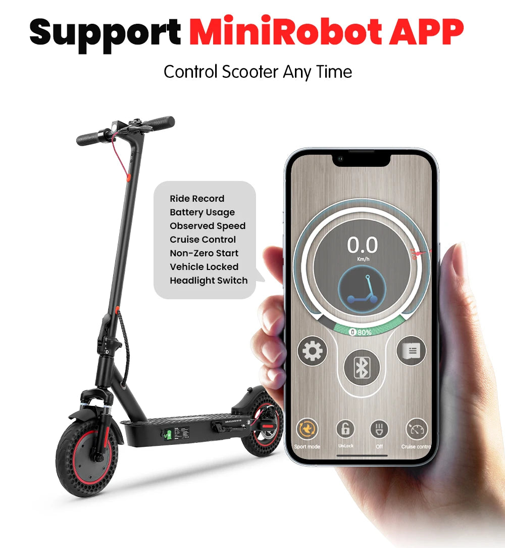 iScooter i9max Electric Scooter 36V 10Ah 500W Motor 40km Max Range 35km/h Speed 10inch Foldable Electric Kick eScooter with App - Cilla Scooters