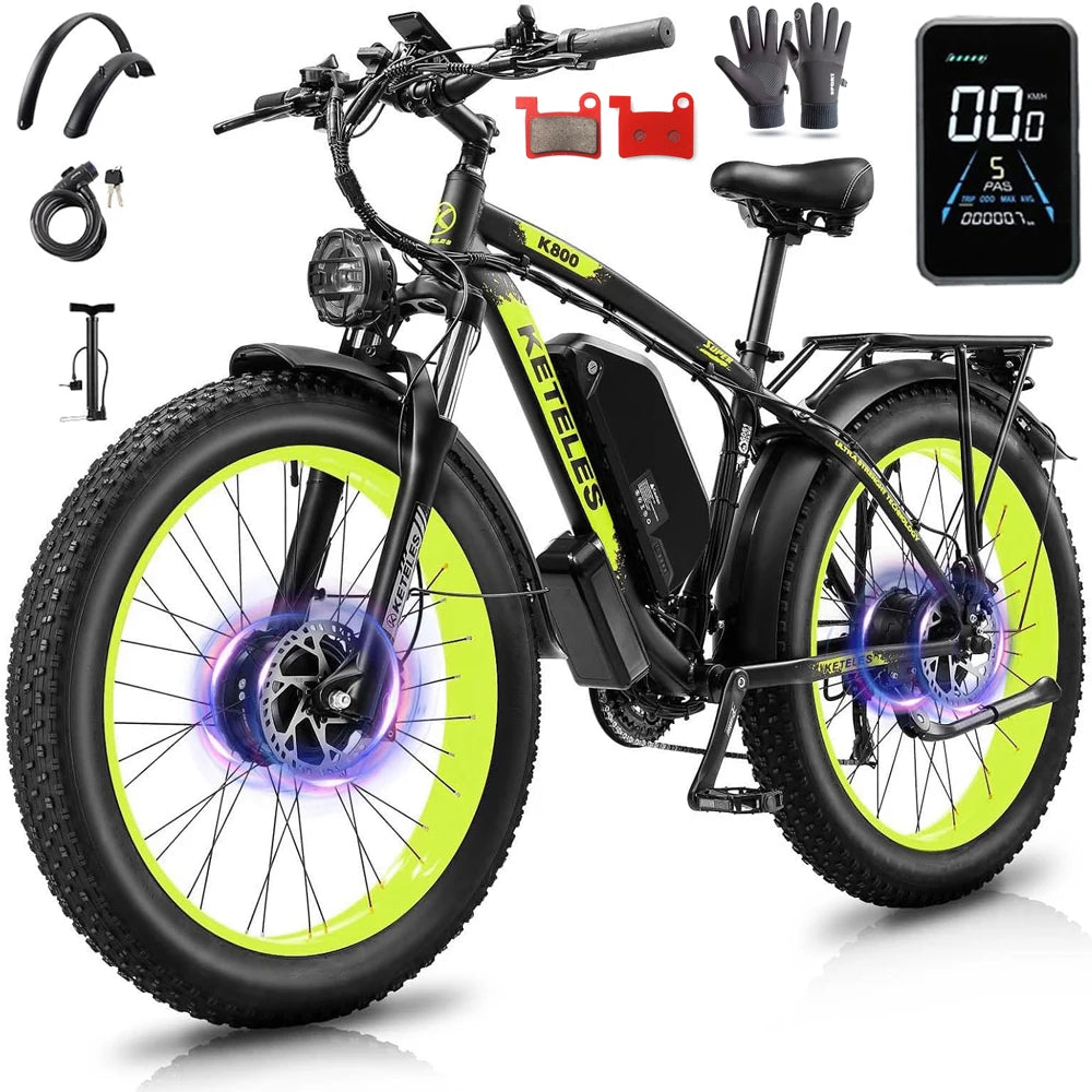 KETELES K800 2000W Mountain Electric Bike 70-80 km 55km/h 26 in Tire Hydraulic brake Aluminum alloy front fork shock absorber