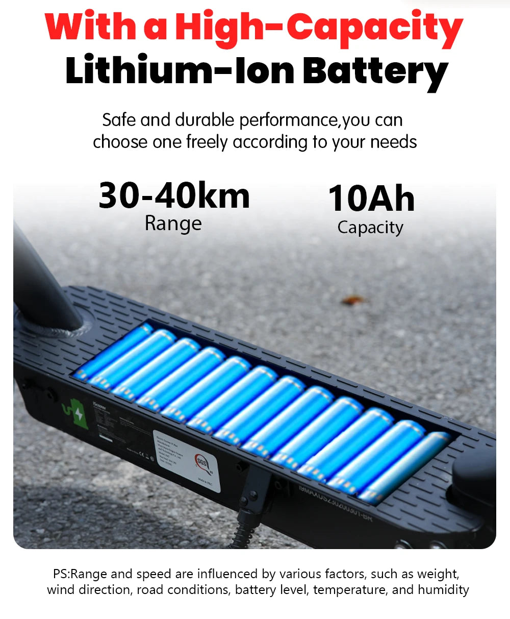iScooter i9max Electric Scooter 36V 10Ah 500W Motor 40km Max Range 35km/h Speed 10inch Foldable Electric Kick eScooter with App - Cilla Scooters