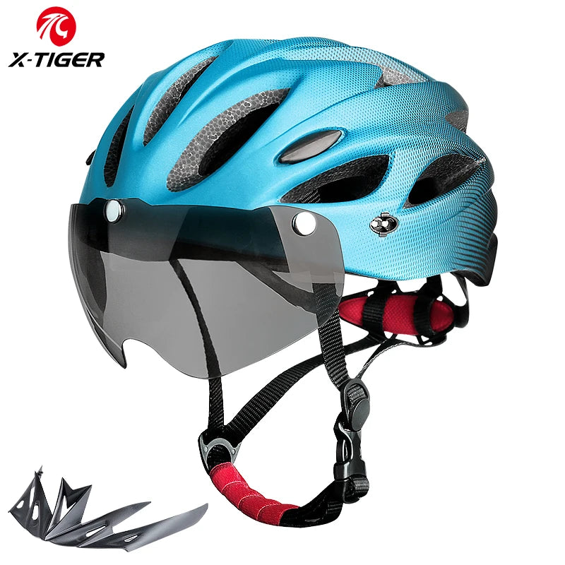 X-TIGER Bike Helmet with LED Rear Light Dual Mode Goggle Cycling - Cilla Scooters