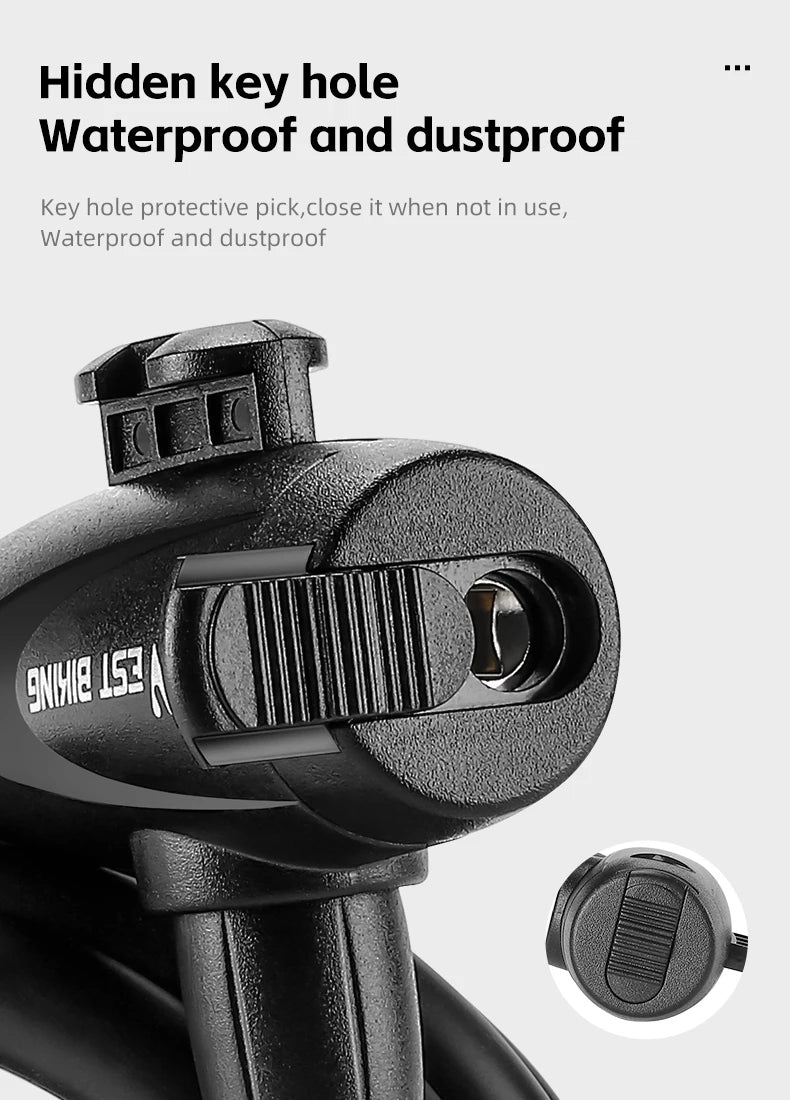 WEST BIKING Anti-freeze Bike Cable Lock 1.2/1.5m Thicken Anti-theft Safety Lock Portable Bicycle Lock MTB Road Bike Accessories - Cilla Scooters